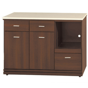 F300-13 胡桃色4尺拉盤收納櫃 下座 12MM白岩板