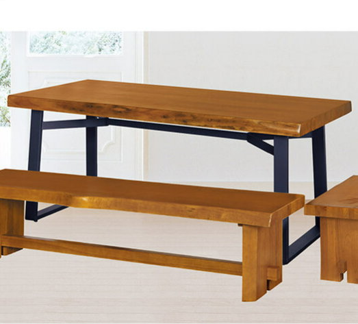 F331-6 自然風工業風餐桌4.3尺