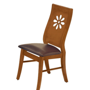 F340-8 太陽花柚木色餐椅 皮墊