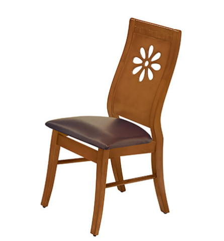 F340-8 太陽花柚木色餐椅 皮墊