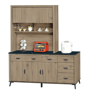 F309-11灰橡6尺收納櫃 全組上+下 12MM白岩板