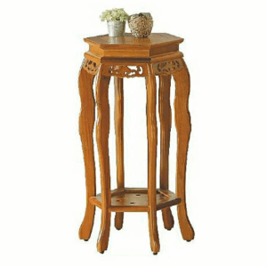 F324-8 E1桃花全實木六角花架 高