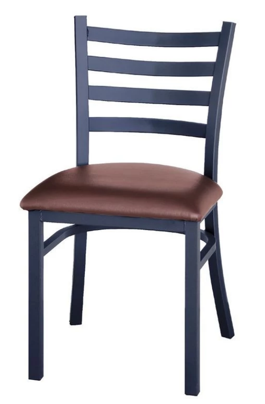 F349-5 小七#咖啡色餐椅 黑沙紋漆