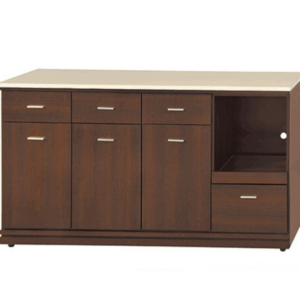 F300-15 胡桃色5尺拉盤收納櫃 下座 12MM白岩板