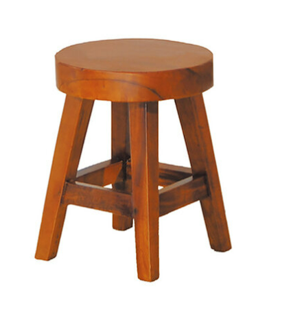 F323-9 柚木色厚板古椅