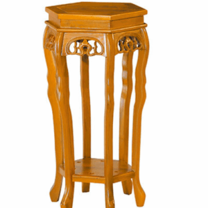 F324-9 E2桃花全實木六角花架 低