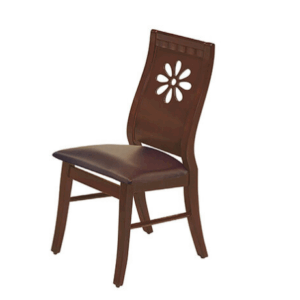 F340-18 太陽花胡桃色餐椅皮面