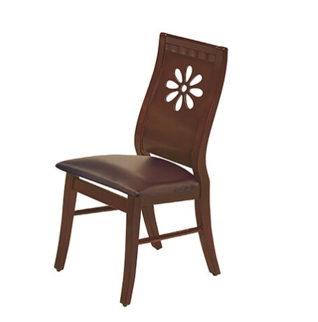 F340-18 太陽花胡桃色餐椅皮面