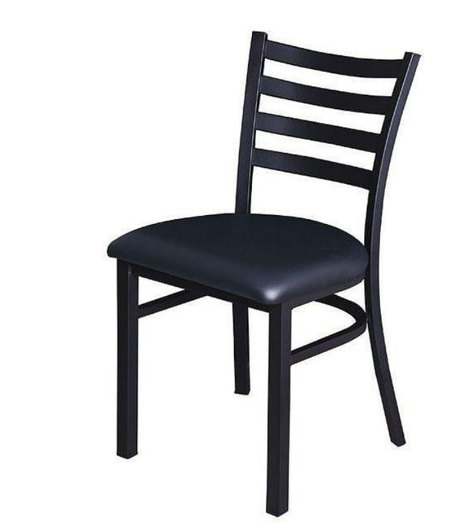 F349-6 小七#黑色餐椅 ＊黑沙紋漆