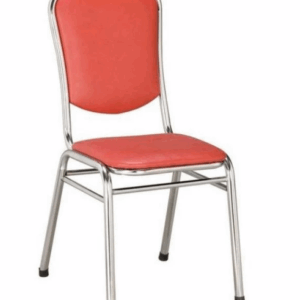 F350-5 富士椅-電鍍 紅雲彩 角管 可疊