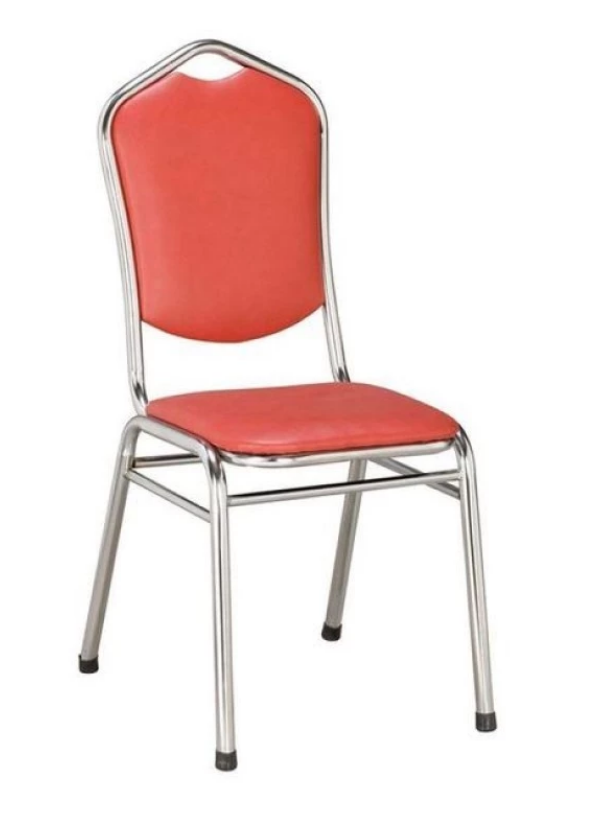 F350-5 富士椅-電鍍 紅雲彩 角管 可疊