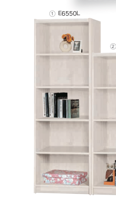 F524-1 白梧桐5格開放書櫃