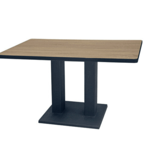 F343-10 灰橡色黑邊餐桌 90*90公分 雙腳 桌面厚4公分