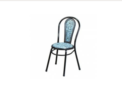 F350-10 孔雀椅 烤黑 可疊/孔雀花