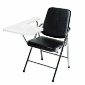 F352-6 電鍍白宮黑皮課桌椅