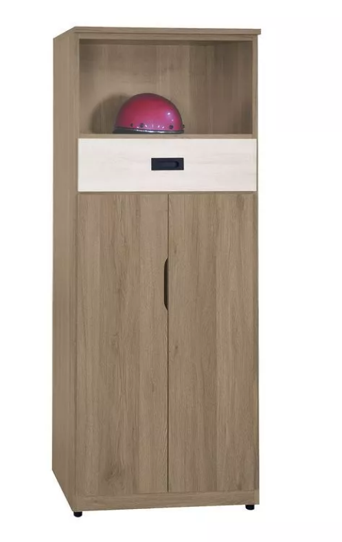 F317-12 微風灰橡2*5尺高鞋櫃 格板木心板