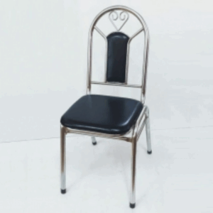 F350-11 優雅椅 黑乳皮 可疊