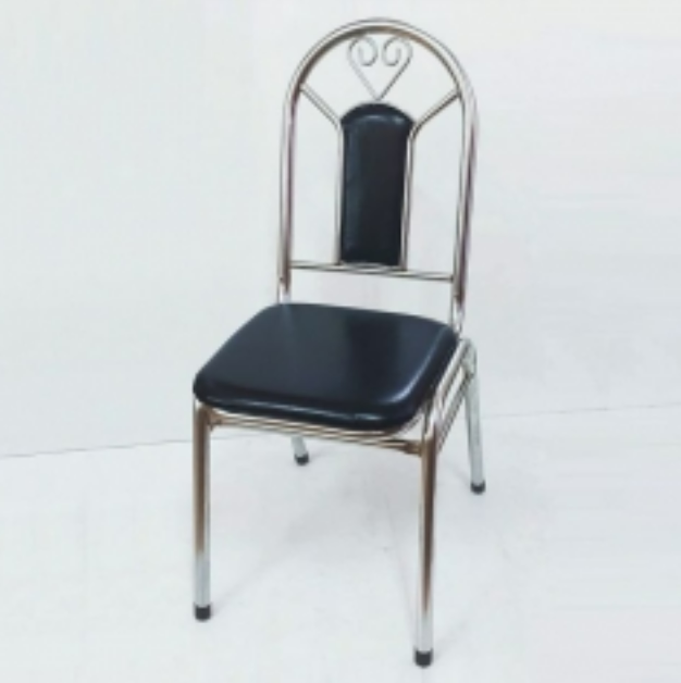 F350-11 優雅椅 黑乳皮 可疊