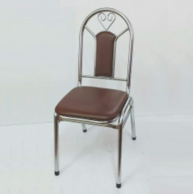 F350-12 優雅椅 咖乳皮 可疊