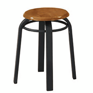 F351-9 A7扁管實木圓板凳 可疊