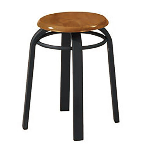 F351-9 A7扁管實木圓板凳 可疊