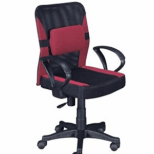 F361-5 黑紅色彈簧氣壓辦公椅N1厚墊 扶手 ⊙附腰枕、