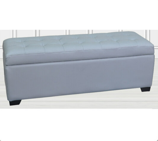 G554-2 001淺灰床尾椅 加長 納帕耐磨皮