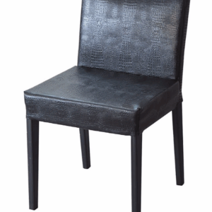 F349-14 伯朗鱷魚皮餐椅 黑色 (黑砂漆鐵架)