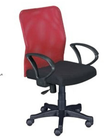 F361-7 紅色黑網彈簧氣壓辦公椅 小網扶手