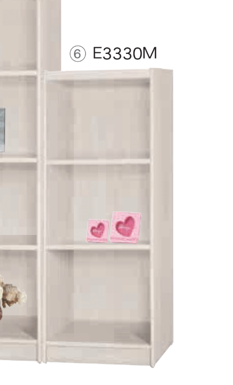 F524-6 白梧桐3格開放書櫃