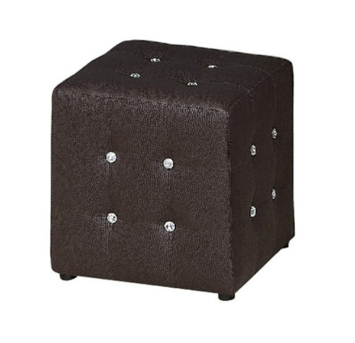 G556-3 凱麗水鑽方皮椅 咖