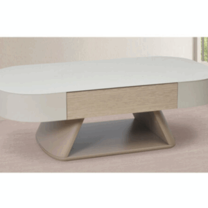 G565-1 C-1227多尼亞方几磨砂親膚玻璃、 雙抽屜、