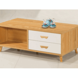 G579-1 原木色羅雅大茶几雙面四抽