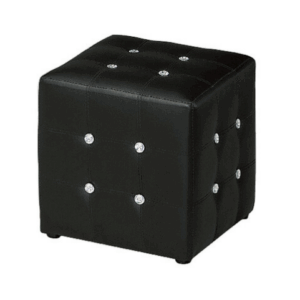 G556-4 凱麗水鑽方皮椅 黑