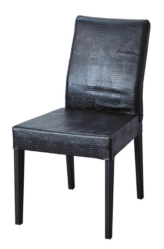 F349-16 約翰鱷魚皮餐椅 黑色＊黑沙鐵架