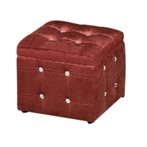 G556-5 009優力水鑽絨布收納椅 紅