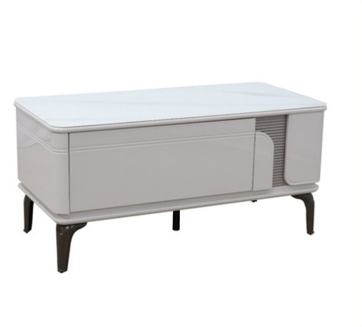 G571-3 Q6-100茶几親膚玻璃、 一抽屜、 一開門、