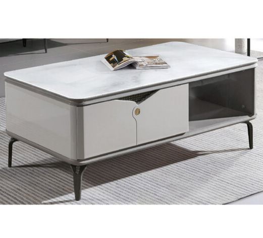 G567-4 363-1200#茶几 玉晶玻璃、 雙面抽、