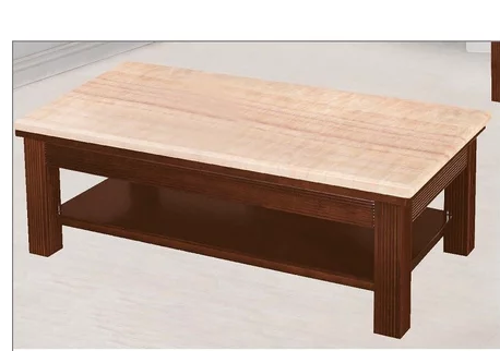 G582-3 A23胡桃紅線玉石面大茶几 胡桃