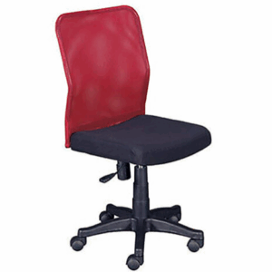 F361-11 紅色黑網彈簧氣壓辦公椅 小網無手