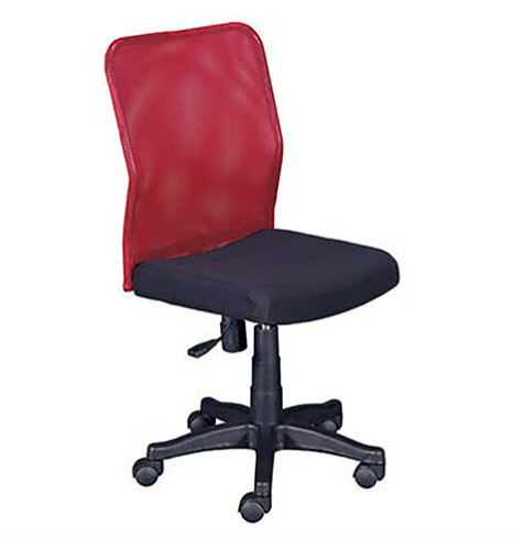 F361-11 紅色黑網彈簧氣壓辦公椅 小網無手