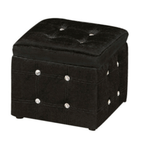 G556-7 009優力水鑽絨布收納椅 黑