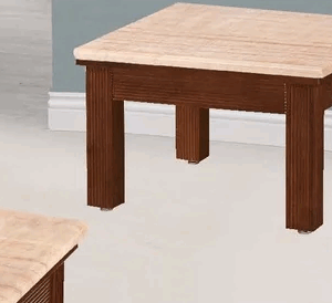 G582-4 A23胡桃紅線玉石面小茶几 胡桃