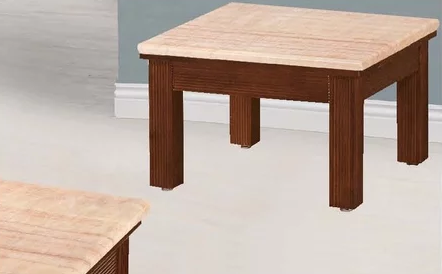 G582-4 A23胡桃紅線玉石面小茶几 胡桃