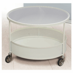 G591-2 511大白圓几 長虹玻璃 萬向輪