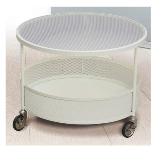 G591-2 511大白圓几 長虹玻璃 萬向輪