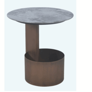 G601-1 911B小圓几 大理石面 鐵腳髮絲紋