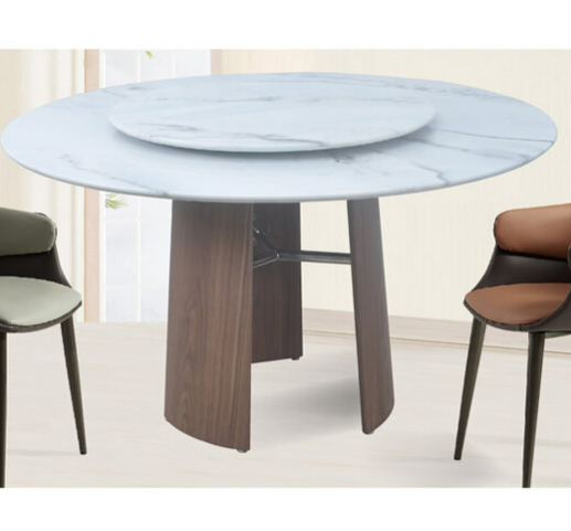 G603-1 AT427圓桌石面圓桌 木紋鐵腳