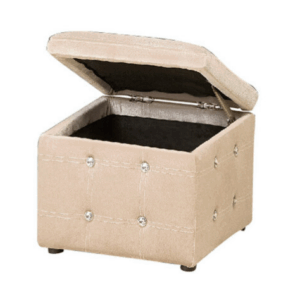 G556-8 009優力水鑽絨布收納椅 米