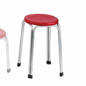F351-19 紅色圓凳⊙可疊、 6分雙管
